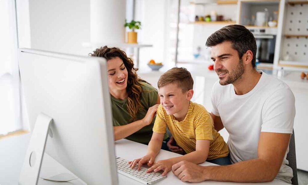 adhd in adults- family doing adhd certify assessment Infront of pc