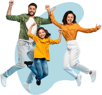 family jumping from joy- adhd certify offers payment plan to fund the adhd test